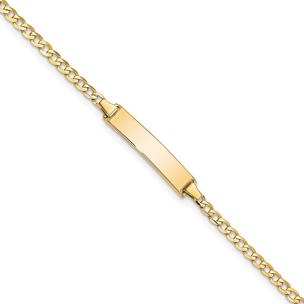Kazi Luxury 14k Flat Curb Link ID Bracelet